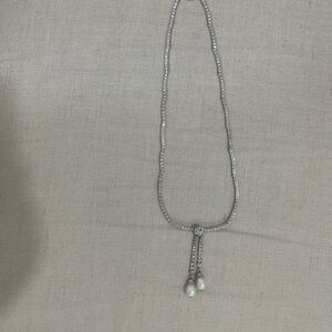 Elegant Silver Necklace with Pearl Accents